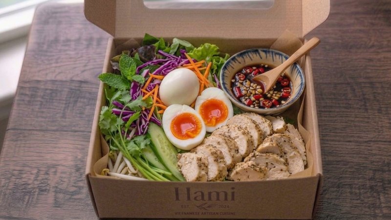 Ức gà + Trứng gà luộc