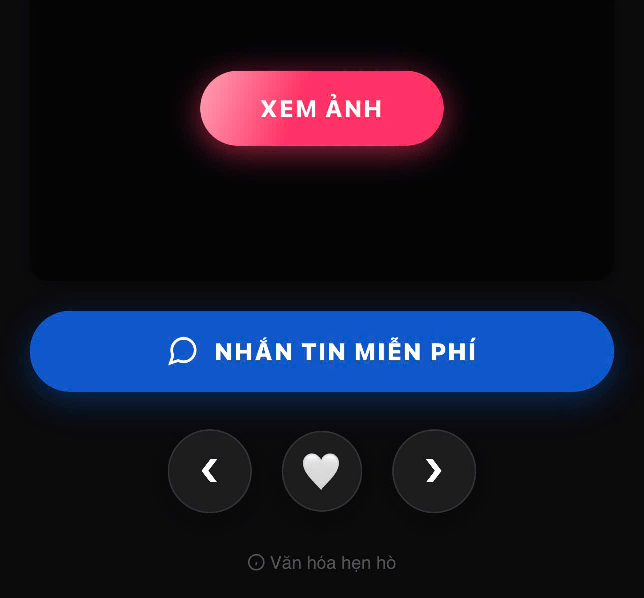 Nút xem ảnh và nhắn tin miễn phí trên Nowhenho