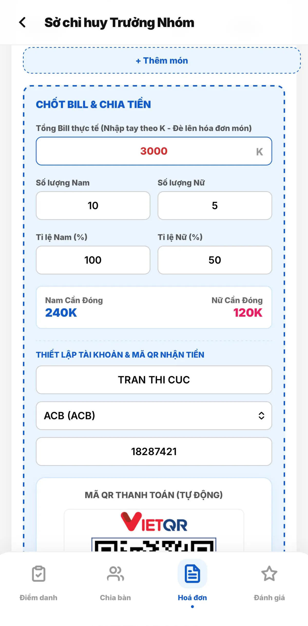 Giao diện hiển thị minh bạch dòng tiền