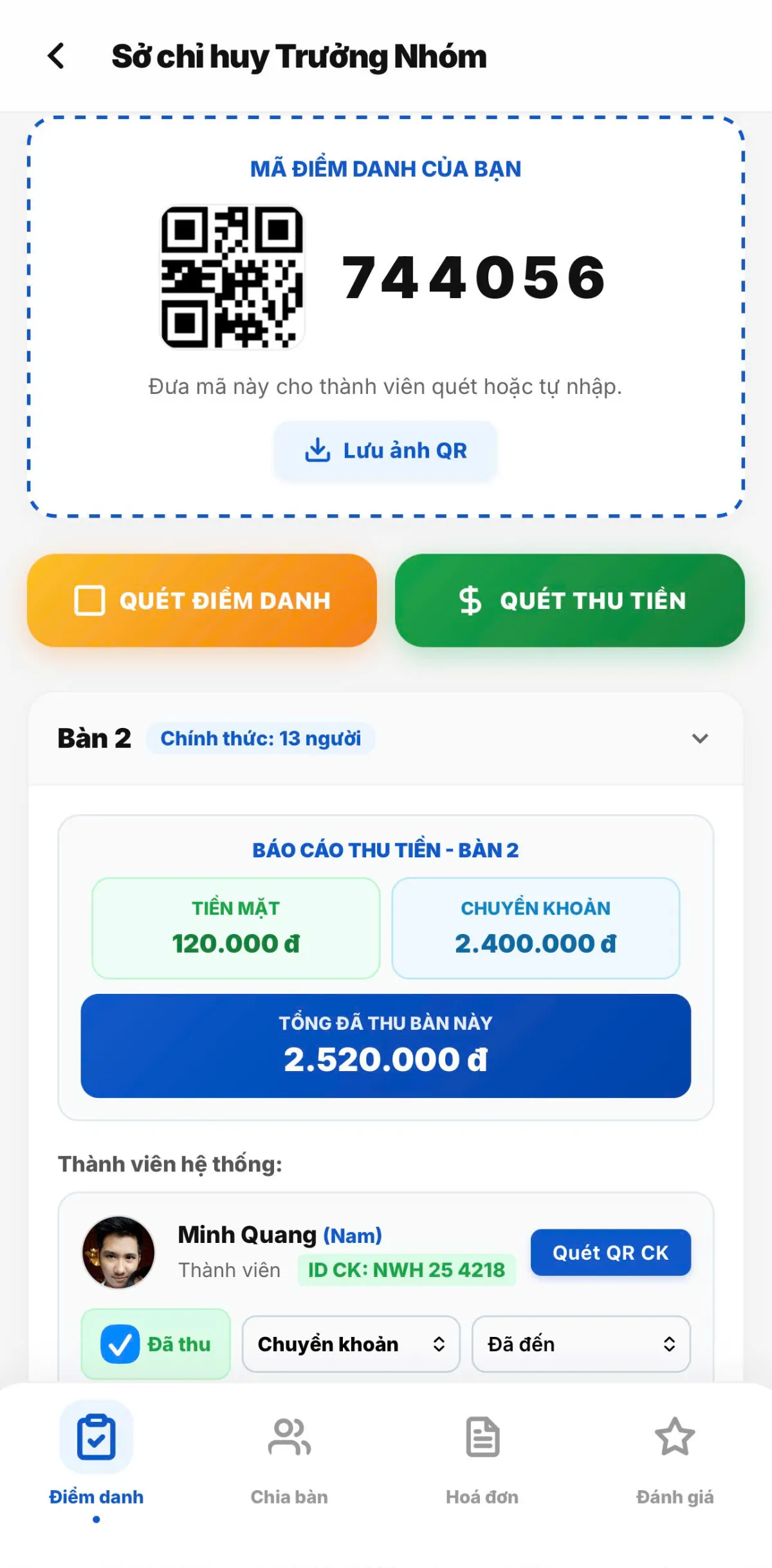Giao diện quản lý nhóm thông minh trên Nowhenho
