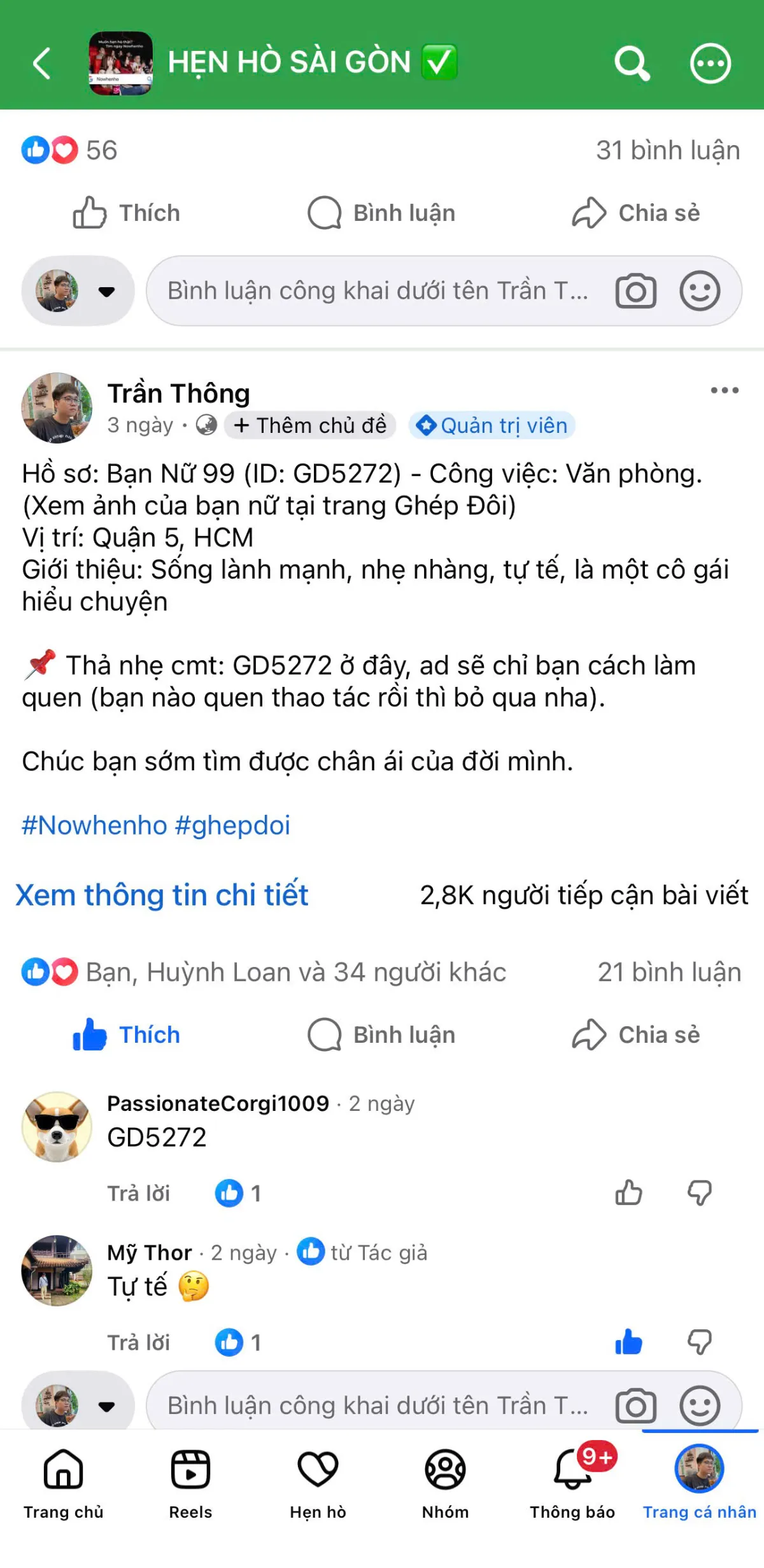 Mẫu bài đăng PR thành viên trên hội nhóm Facebook