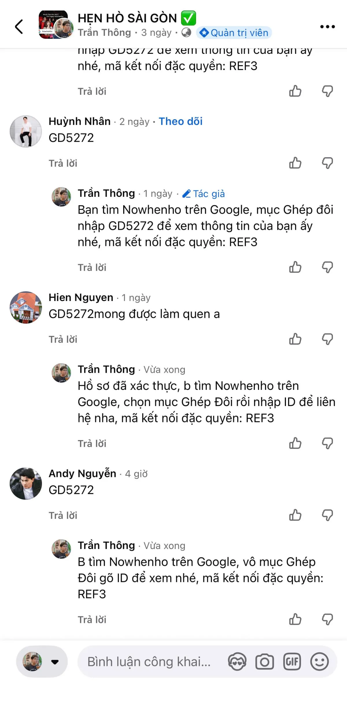 Thao tác phản hồi bình luận hướng dẫn người dùng mới