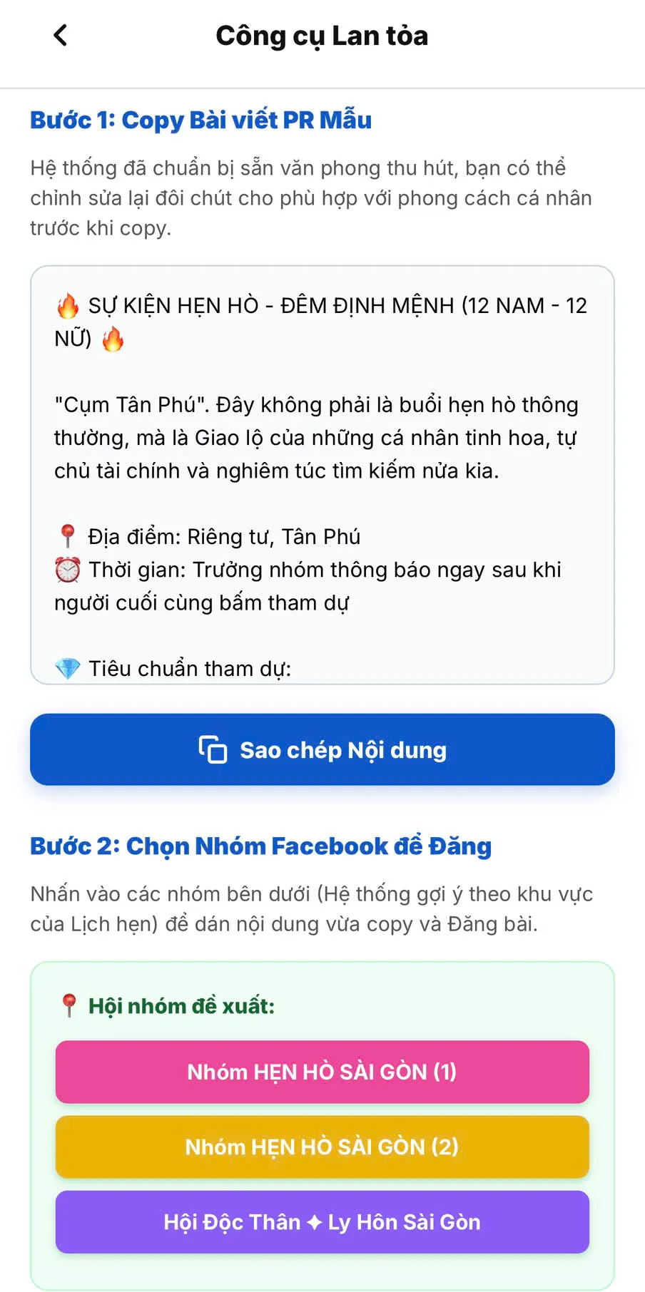 Công cụ hỗ trợ lan tỏa nội dung tự động cung cấp sẵn kịch bản truyền thông